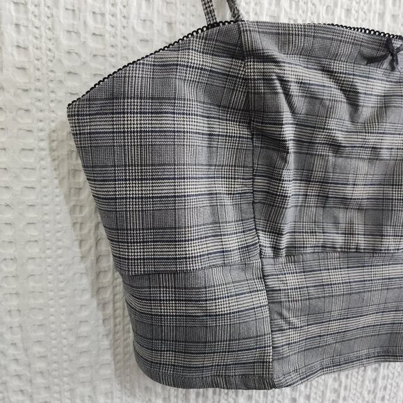 Wild Fable Black and White Plaid Crop Top Women's Size X-Large - Picture 8 of 11